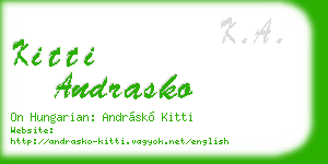 kitti andrasko business card